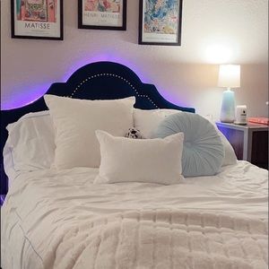 FULL SIZS NAVY BLUE PLUSH HEADBOARD